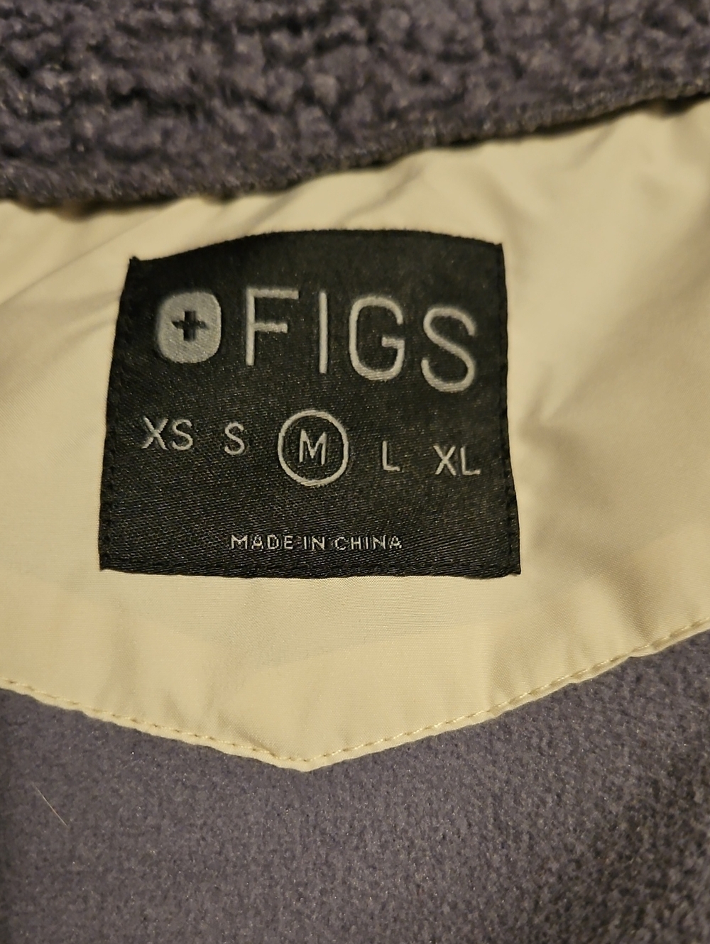 Figs Fleece Jacket Grey And Pink Medium Womens Classic